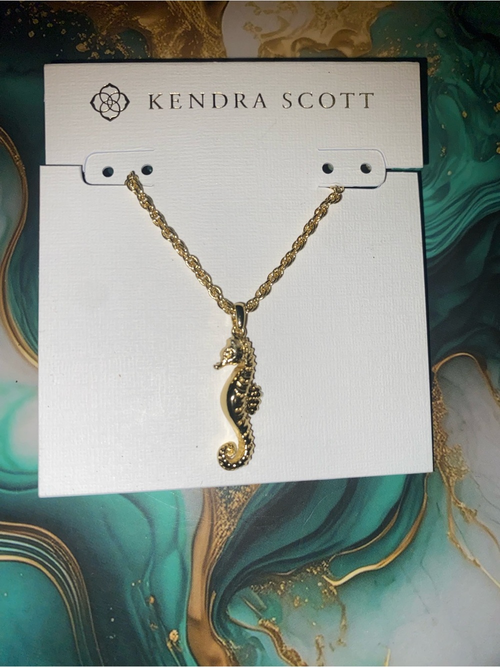 BNWT Kendra Scott Seahorse Gold Short Pendant Necklace $75